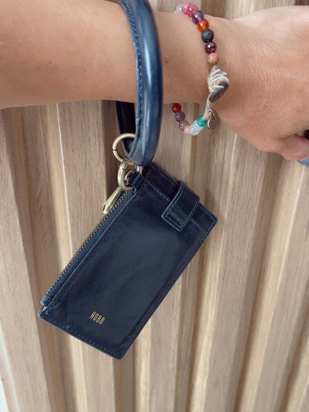 HOBO Navy Leather Bangle Wristlet Wallet - Picture 4 of 6